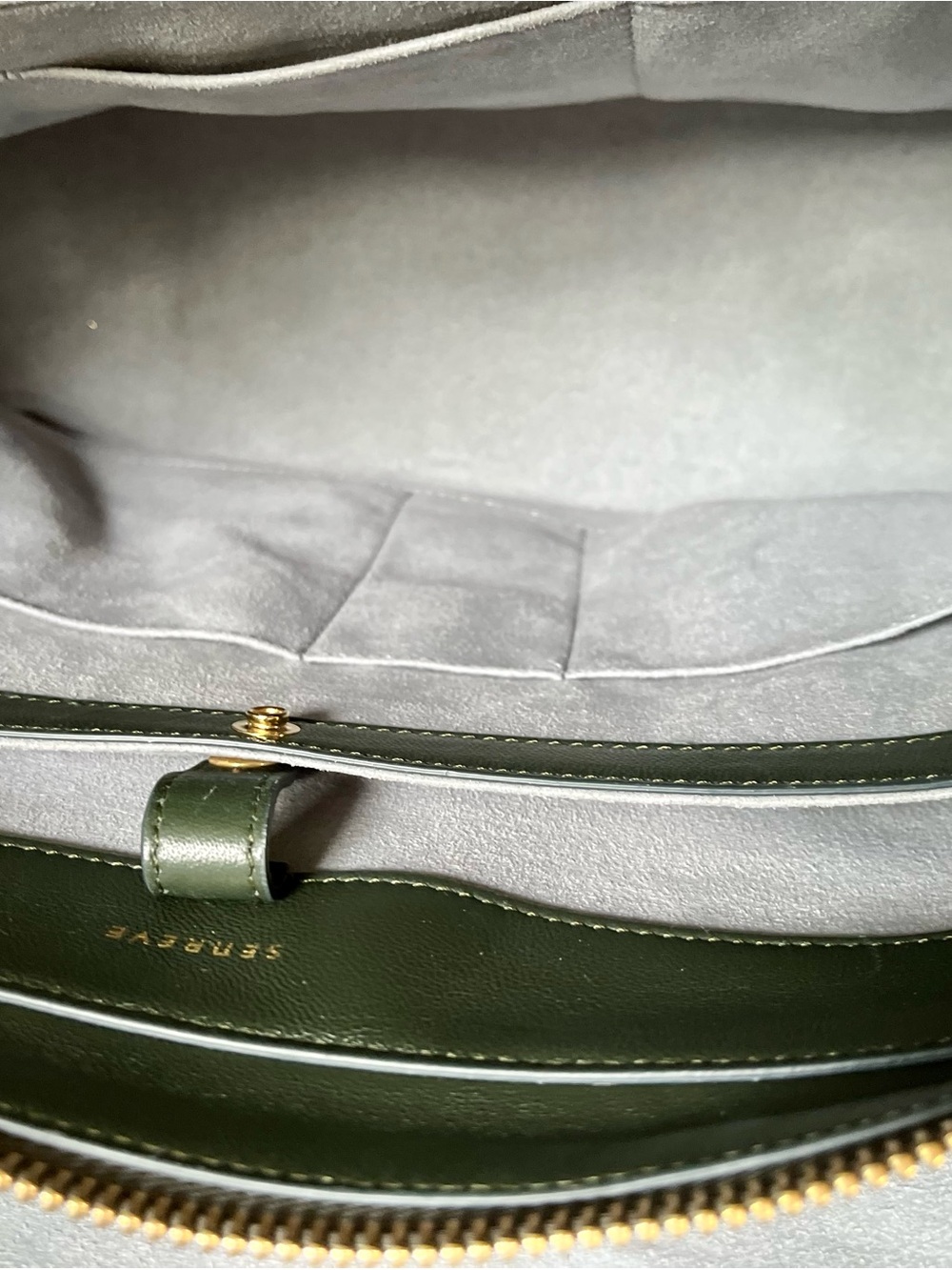 SENREVE Large Maestra Bag β Dragon Forest Green Croc Embossed Leather (NWOT) - Picture 4 of 11